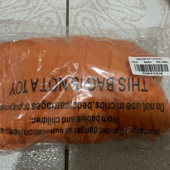 Lulu's XS Rebecka Orange Button Front Skater Dress - Picture 5 of 5